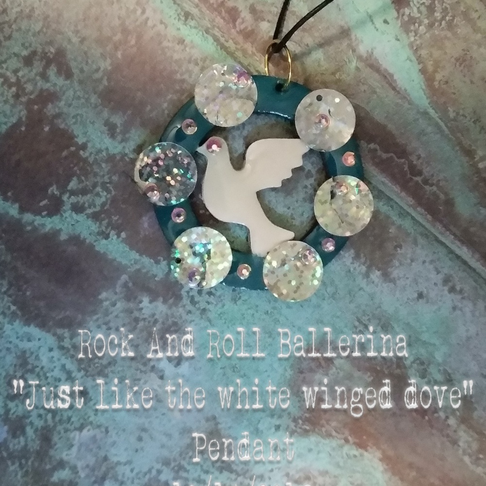 White Winged Dove Pendant Handmade Laser Cut
